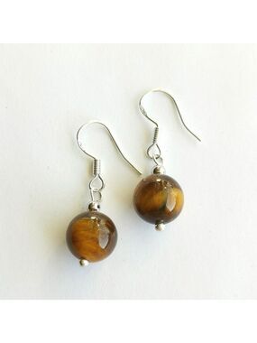 Tigers Eye drop earrings Sterling Silver hook 🆕